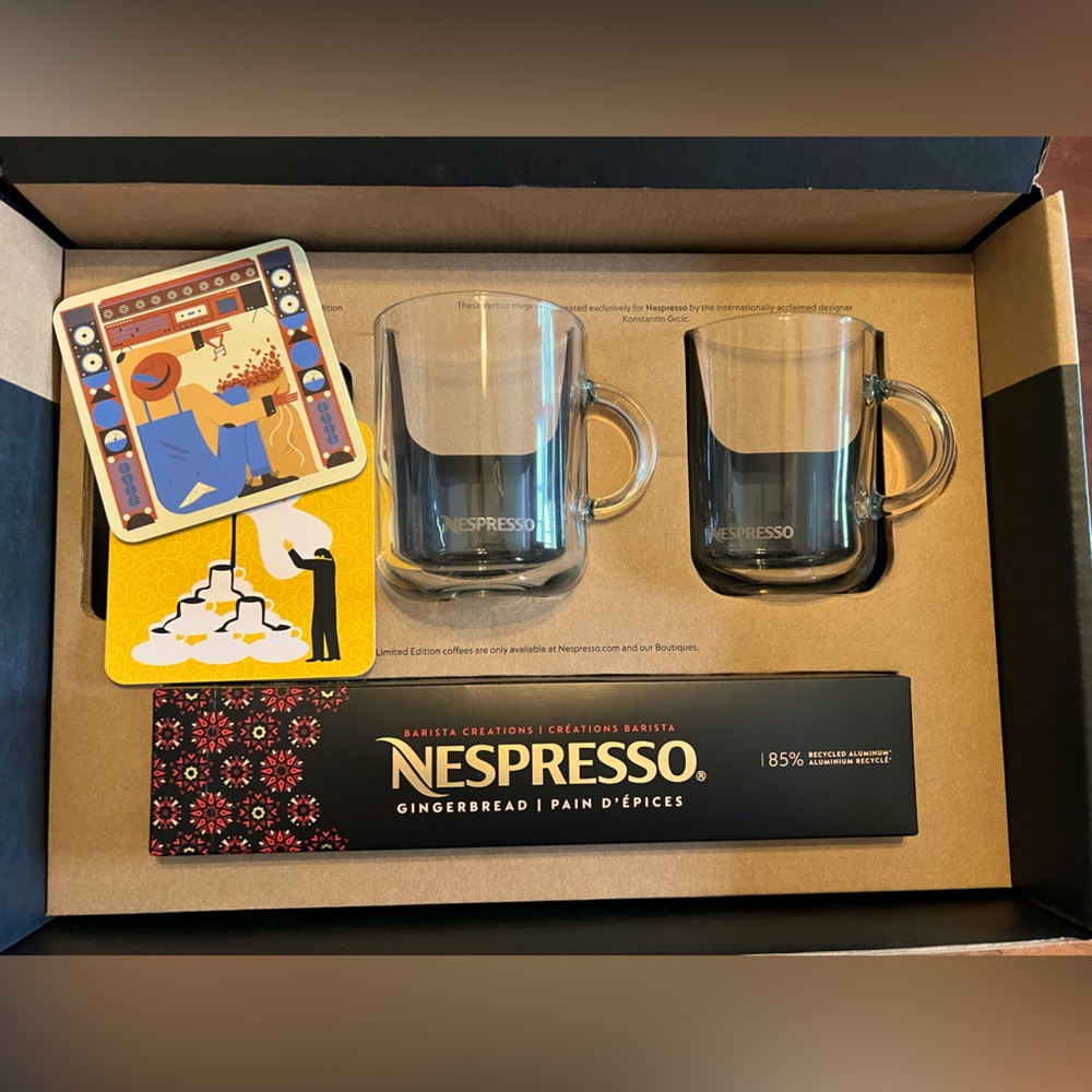 Nespresso Vertuo glass mug set